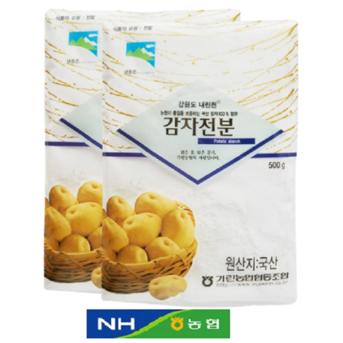 농협 강원도 인제 100% 국산 감자전분 최상급, 2개, 500g