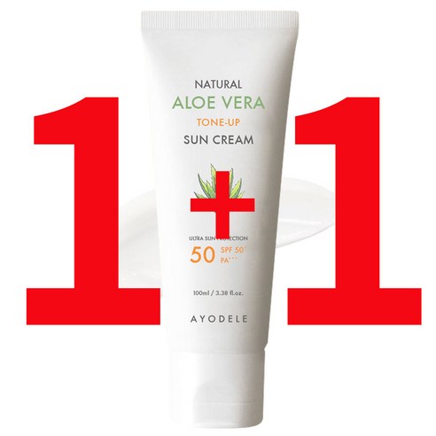 아요델 알로에베라 미백톤업 3중기능성 선크림 100ml, 2개