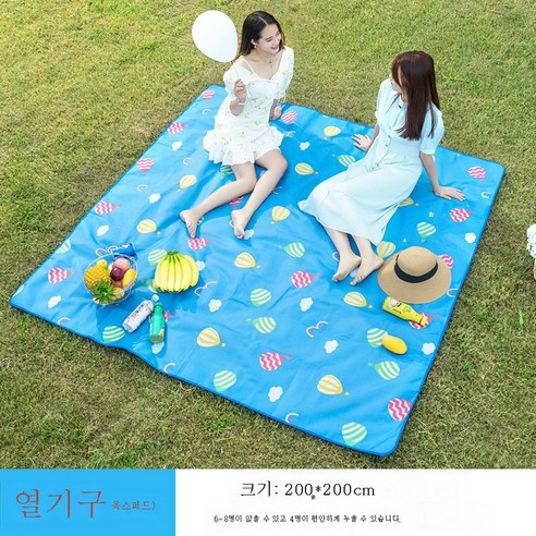 DFMWI.피크닉 매트.Picnic mat.--피크닉 매트 피크닉 패드 방습 패드 비치 매트 초경량 휴대용 캠핑 봄나들이 야취 방수와 두터운 평 매트, 뜨거운 공기 풍선 옥스포드 크기 200x 200