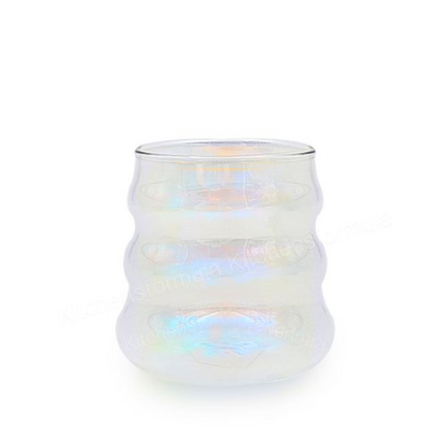 홈카페 호리호리 이쁜 쿠잉 내열유리컵, 오로라 쿠잉 언더락 300ml, 2개