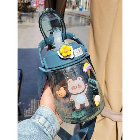 DFMEI 짚 차 필터 고온 냄비 배꼽 컵 여름 휴대용 스포츠 주전자와 귀여운 대용량 물 컵 여성, DFMEI 진한 파란색 1.1L + 차 필터 + 곰 스, =VLOOKUP(J:J,Sheet1!A:A,2,0)