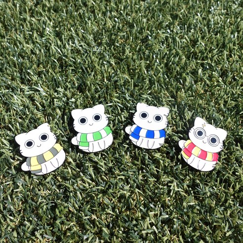 고양이 볼마커 4색 1+1, Green, Yellow