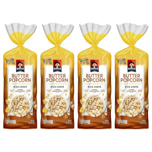 퀘이커 라이스 케이크 버터 팝콘, 127g, 4개