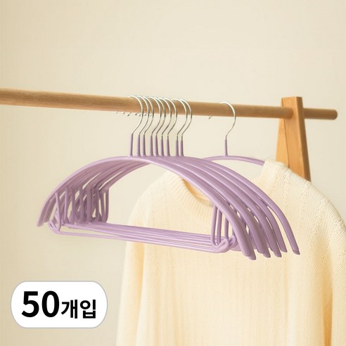 카사비바 주우재 어깨뿔방지 알루미늄 옷걸이, 바이올렛, 50개