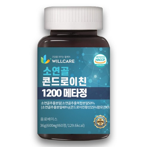 윌케어 프라임 콘드로이친 메타정 알약 HACCP 식약처인증, 60정, 6개