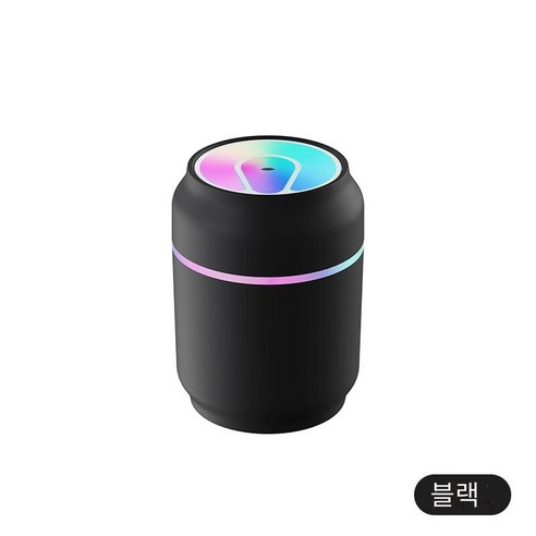 아이디어 현채컵 공기 가습기 테이블 가정용 차량 적재 공기 가습기 USB 인쇄, 블랙(dq101) 300ml