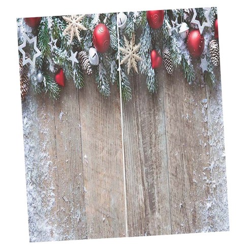 ST SHOP 크리스마스 테마 창 커튼, 구슬과 나무-170x200cm, 설명