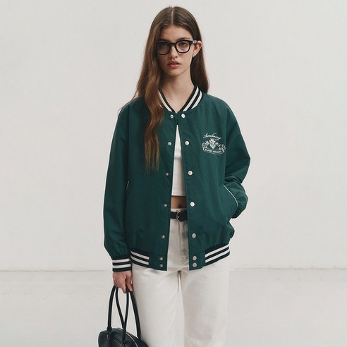 던스트 UNISEX VARSITY JACKET GREEN_UDJU3A110E2, GREEN/0XS, GREEN/0XS
