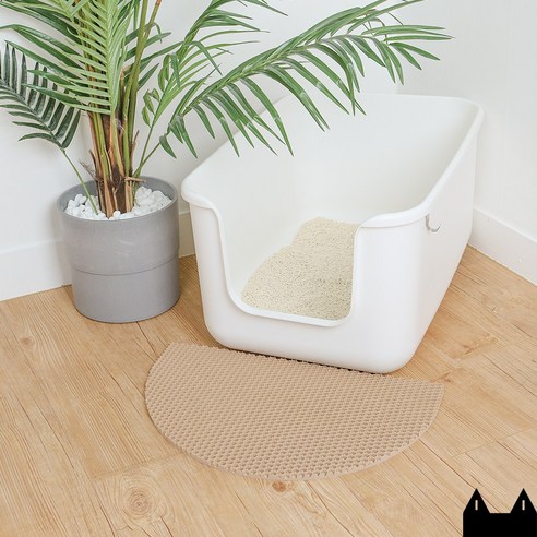 starcat 디자인 고양이 모래매트 스타캣 사막화방지 화장실매트, 아치모양, 베이지