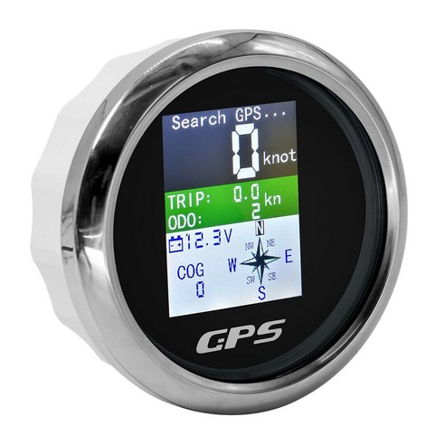 Monland 85Mm 스마트 GPS 속도계 방수 TFT 스크린 디지털 타코미터 주행 거리계 (자동차 보트 오토바이 용 안테나 포함), 화이트 & 블랙