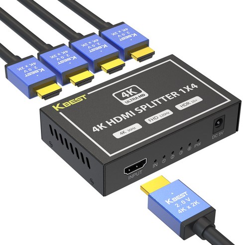HDMI 분배기 1:4 4K 듀얼 트리플 모니터 - 분배기 | 쿠팡