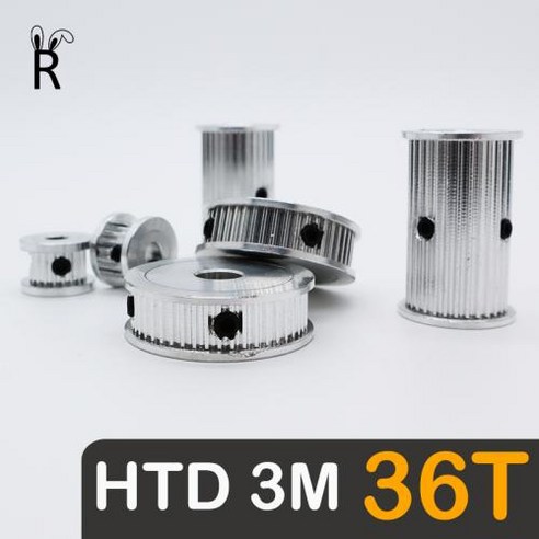 자전거 HTD 타이밍 벨트 36T T휠 도르래 세트 6mm, 10mm, 15mm, 20mm 폭 벨트 HTD3M 풀리와 3M 풀리 4mm 5618mm 19mm 1개 (벨트 폭 10mm, 도르래 바우어 4mm) 빅풀리