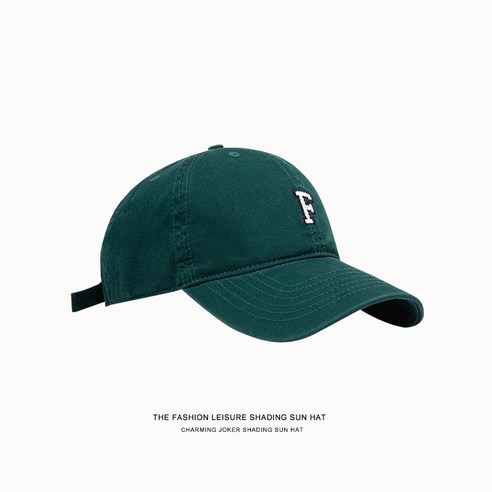 봄과 여름 새로운 스타일 모자 여성 한국어 스타일 패션 브랜드 F 자수 씻어 소프트 탑 야구 모자 모자, F편지오리혀호수녹색