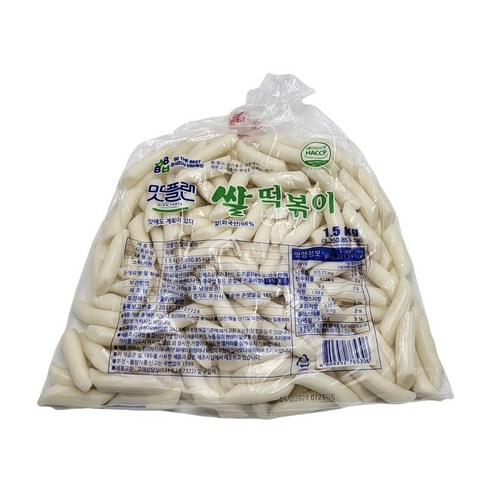 [낱개] 맛플랜 비비푸드 쌀 당일 떡볶이 떡 (중) 1.5kg, 3개