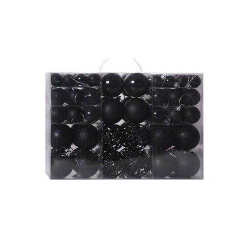 100pcs / 상자 크리스마스 공 상자 세트 가능 크리스마스 트리 장식, 하나, 검정