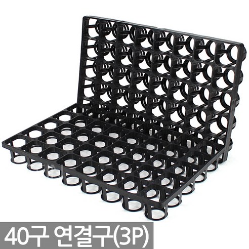 모종 화분 연결구 트레이 3P - 다육 포트 묘목 모종 모종판 삽목상자 연결포트 모판 플라스틱 화분 다육이 재배 씨앗 포트 파종, 07_연결구3P_40구(사각), 3개