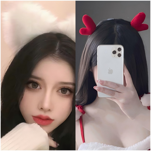 SirenX 연말모임 파티룩 섹시 귀엽다 크리스마스 머리띠 2p, 2개, 레드+화이트