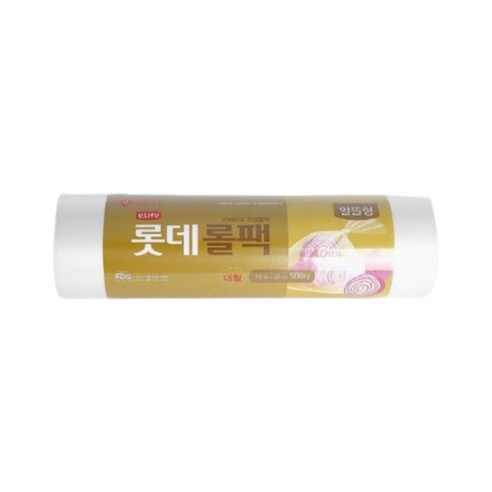 롯데 이라이프 비닐롤팩 일회용롤백 알뜰형 중/대/특대, 1개, 대형, 500매