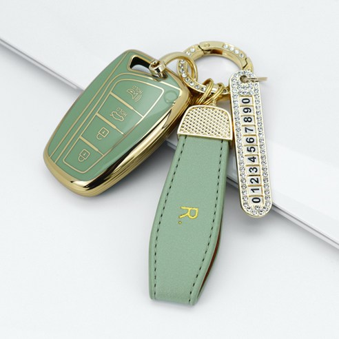 그랜저 HG 2011~16 키케이스 4버튼 골드라인 키홀더 풀세트 H1, 파스텔 블루