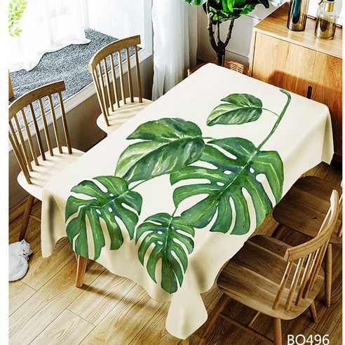 식물 인쇄 식탁보 방수 방유 직사각형 장식 테이블 커버 주방 파티 크리스마스 홈 장식 Tapete, 140X140cm, C