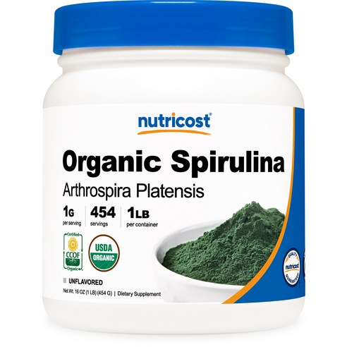 뉴트리코스트 스피루리나 파우더 1lb 1개 1서빙 1g 454회분 Organic Spirulina Powder [1 LBS]