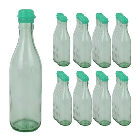 가인글로벌 청색 기름병350 유리병 참기름병 용기, 청록, 40개, 350ml