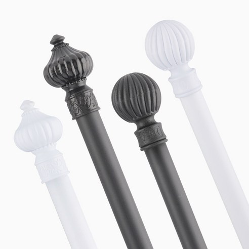 홈드레브 25mm 커튼봉, 8자 (135~255cm), 솔라, 화이트