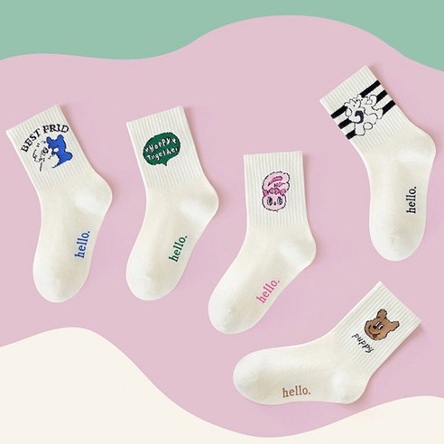 슈가앤 주니어 아동용 NF 5켤레 양말세트 중목 유아 아동 초등 양말 뉴발란스키즈 슈가앤 주니어 아동용 NF 5켤레 양말세트 중목 유아 아동 초등 양말 뉴발란스키즈