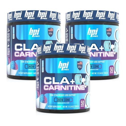 비피아이스포츠 CLA + 카르니틴 오메가 6 불포화지방산 스노우 콘, 350g, 3개