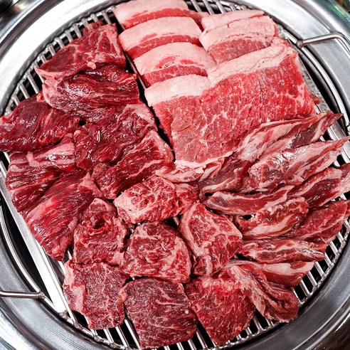 [갓성비 소고기] 배터지는 소고기 모듬(갈비+살치+안창+부채+우삼겹) 총 1kg 택1, 갈비+안창+살치+부채+우삼겹 총 1kg