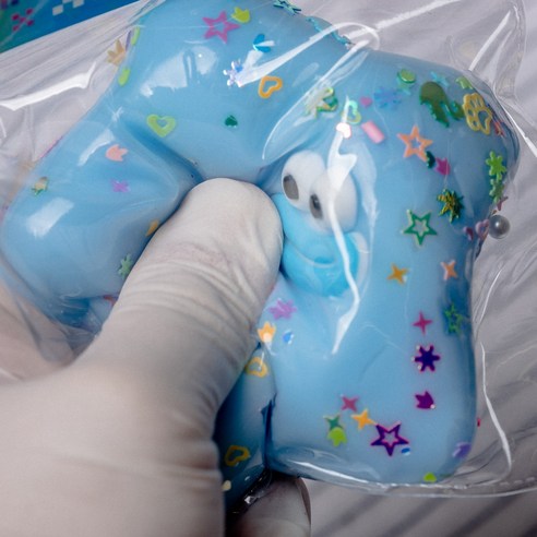 [이거쩌거] 귀여운 쫀득말랑이 스트레스해소, 1개, 50g, 왕별(블루)