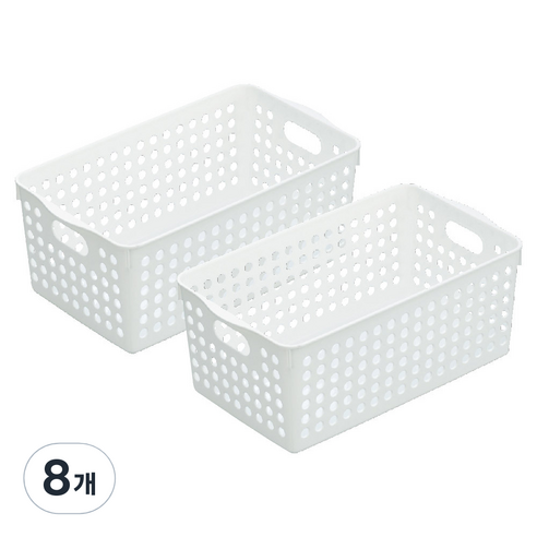 이노마타 4571 스톡 바스켓 와이드, 화이트, 8개