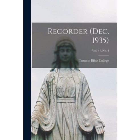 (영문도서) Recorder (Dec. 1935); Vol. 41 no. 4 Paperback, Hassell Street Press, English, 9781014598110