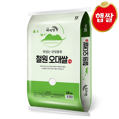 24년산 햅쌀 철원오대쌀, 1개, 10kg