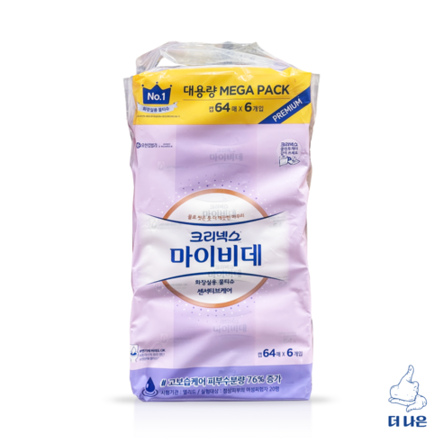크리넥스 마이비데 센서티브케어 캡형 64매 X 6입, 6개