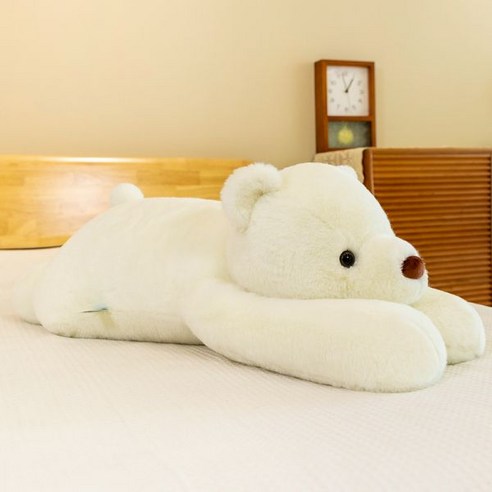 초대형 북극곰 테디 베어 곰돌이 봉제 인형 장난감 베개 쿠션 선물 푹신한 애착 쇼파 모찌 어린이 대형, 65cm, 다크브라운