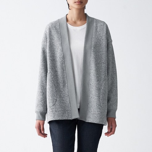무인양품 MUJI 여성 니트 플리스 와이드 가디건 BBJ09A0A