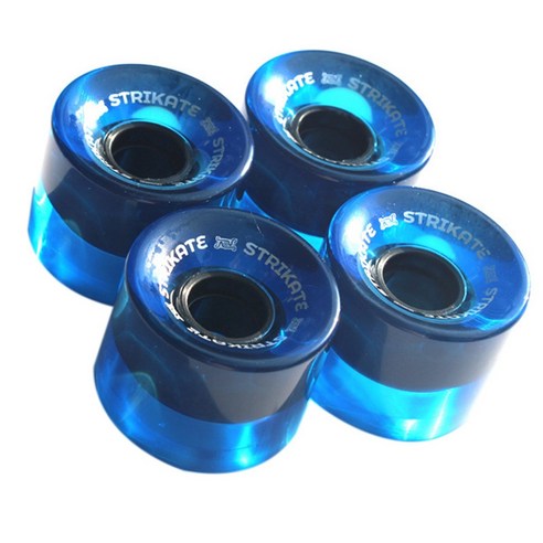 Xzante STRIKATE 4 개/대 60X45mm 크루저 스케이트 보드 바퀴 PU 롱 바퀴 투명 블루