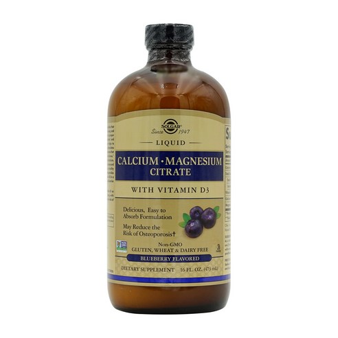 솔가 리퀴드 칼슘 마그네슘 구연산 비타민 D3 내추럴 블루베리, 1개, 473ml