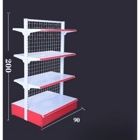 약국 진열대 편의점 진열장 판매대 세탁실수납장 수납 선반 가판대 판매 카운터 간식 이동식, 단면 메인 프레임 90*40*200 4단