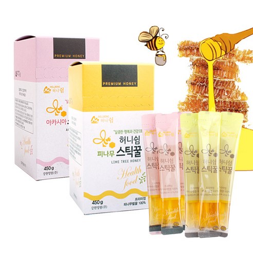 강원양봉 [강원양봉] 프리미엄 아카시아/피나무 스틱꿀 각1박스(박스당15gx10개입), 1개