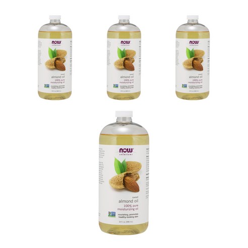 나우푸드 스위트 아몬드 퓨어 모이스처라이징 오일, 946ml, 4개