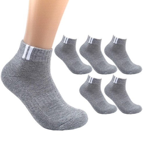 더베이직 남성용 두꺼운 이중쿠션 챔프 스포츠 단목 양말 6켤레, 그레이, 6개