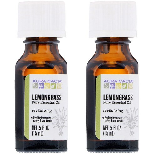 아우라카시아 퓨어 에센셜 오일 리바이탈라이징 레몬그라스, 15ml, 2개