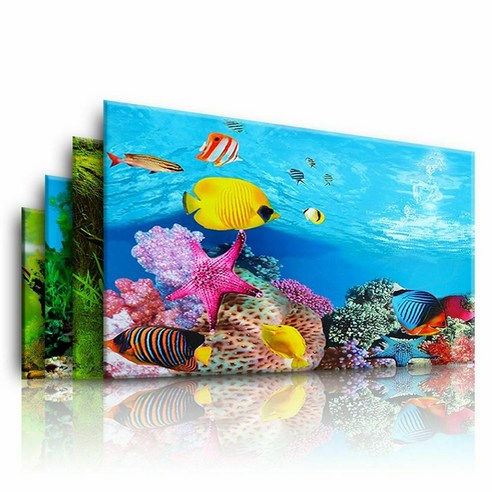 수족관 풍경 스티커 포스터 물고기 탱크 3D 배경 그림 스티커, A, 40X60cm