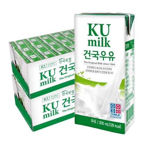 건국우유 멸균우유 200ml x 24팩, 1개