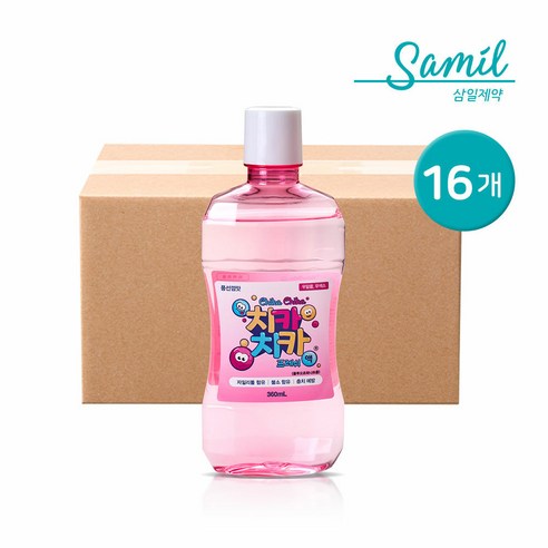 [G] 삼일제약 치카치카 프레쉬액 풍선껌맛 360ml 16개 / 어린이가글 자일리톨 불소함유, 치카치카 프레쉬액 풍선껌맛 12개