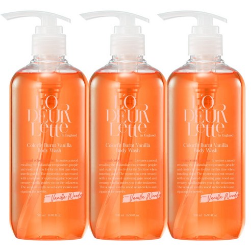 로더렛 인 잉글랜드 컬러핏 번트 바디 워시 바닐라 우디향, 500ml, 3개