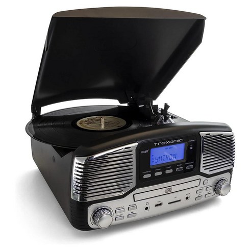 Trexonic 클래식 소형 레트로 라디오 블루투스 Cd 플레이어 Retro Record Player Wi V7