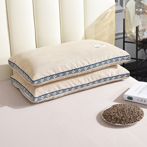 [LM] Whole Grain Buckwheat Shell Filling Pad Pillow Core Pure Buckwheat Inner Pillowcase Home Neck P, 35X55cm with, -beige